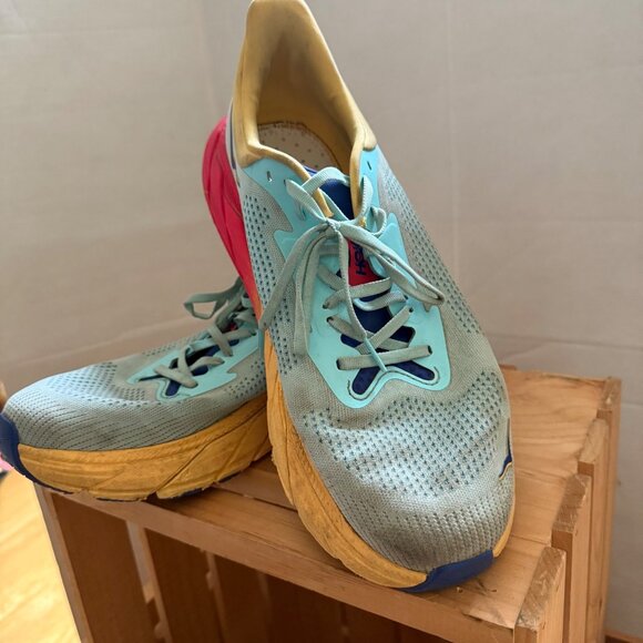 HOKA One One Size 12D Men's Cosmic Gray Tomato Arahi 7 Running Shoes Comfort - Picture 14 of 16